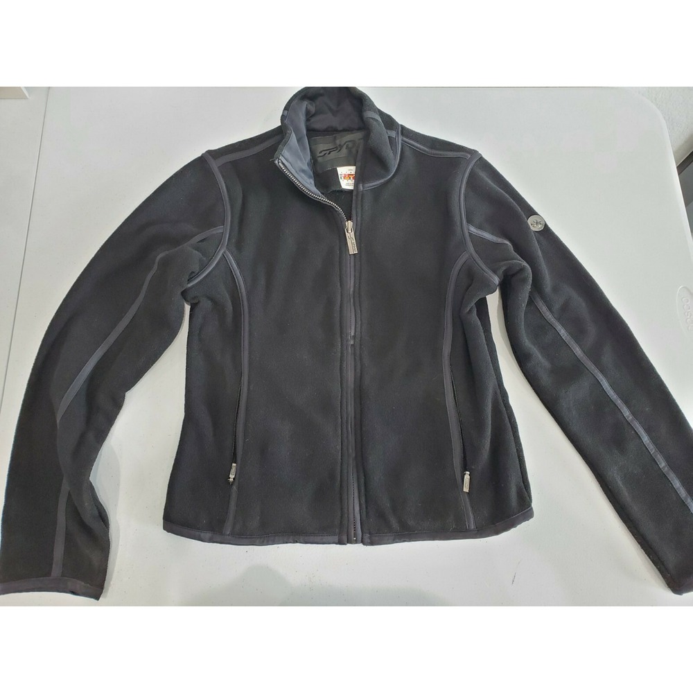 Spyder Encore Fleece Sweatshirt Sweate Warm Womens Jacket Size 8 Black Full Zip